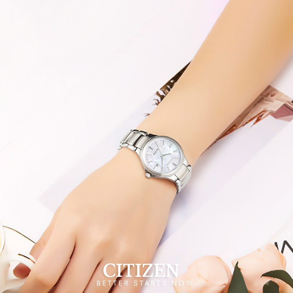 Đồng Hồ Nữ Citizen Eco-Drive Dây Thép Không Gỉ EW2520-56Y - Mặt Xà Cừ (29.7mm)