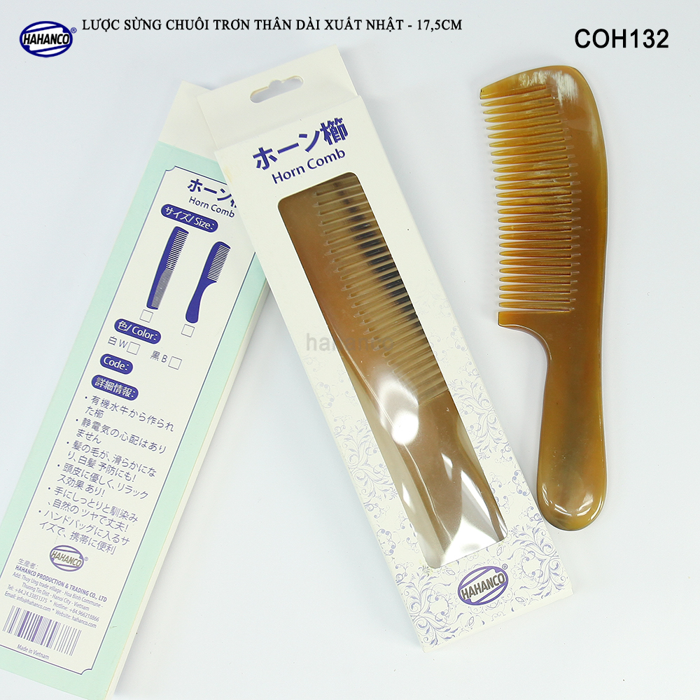 Lược sừng xuất Nhật COH133 - Mẫu lược trơn chuẩn đẹp - Chăm sóc tóc