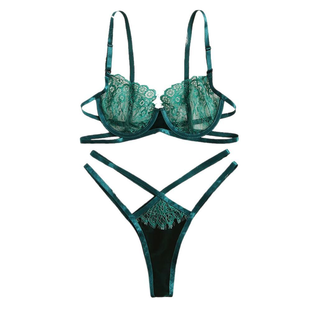 2019 Mới Đùi V Dây Quần Lót, trong Suốt Bộ Áo Ngực Bộ Đồ Lót Ren Hoa Áo Bralette Mùa Hè Gợi Cảm Bộ Nữ Quần Quần Lót