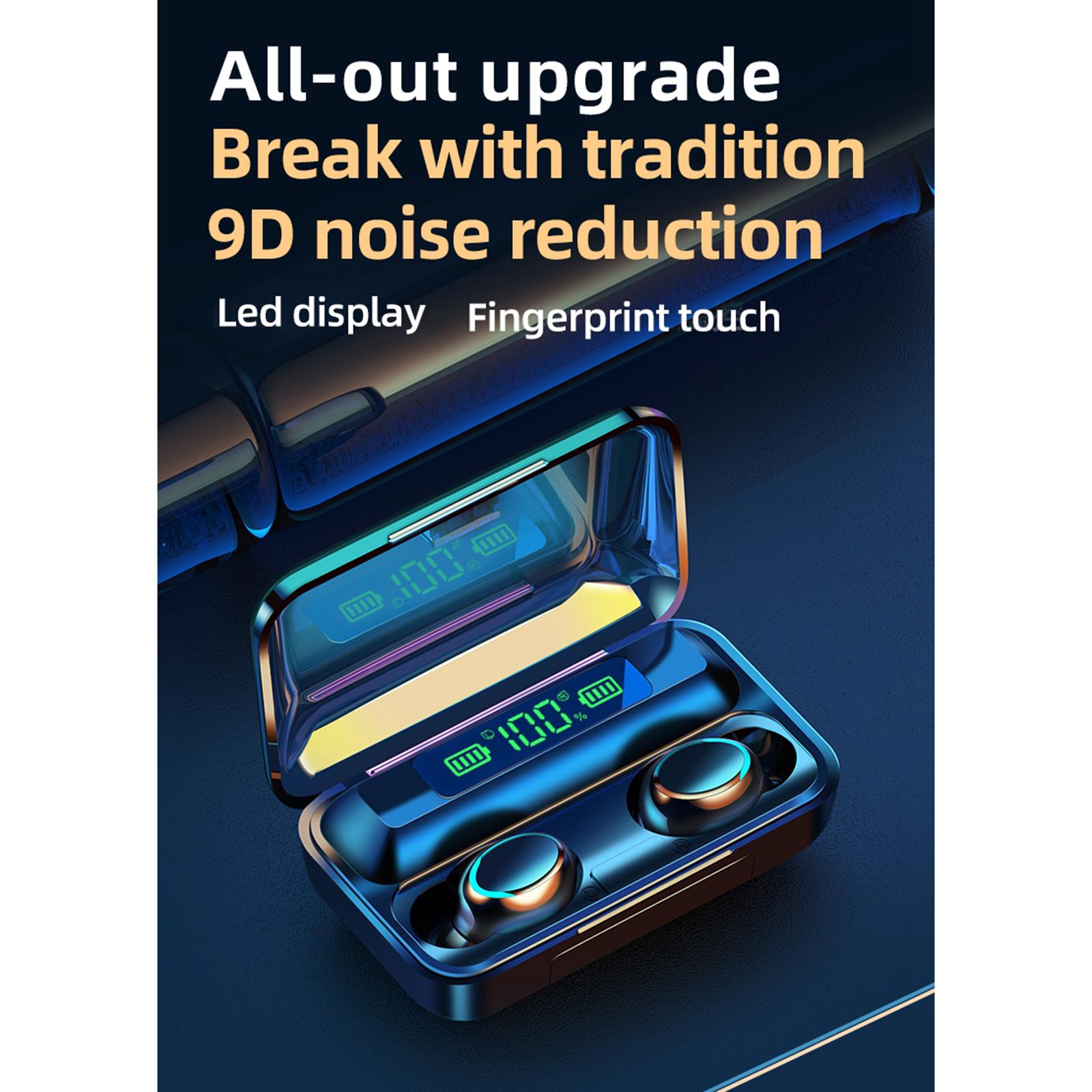 Bluetooth 5.0 Wireless LED Earbuds with Wireless Charging Case Waterproof TWS Stereo Headphones in Ear Built in Mic Headset