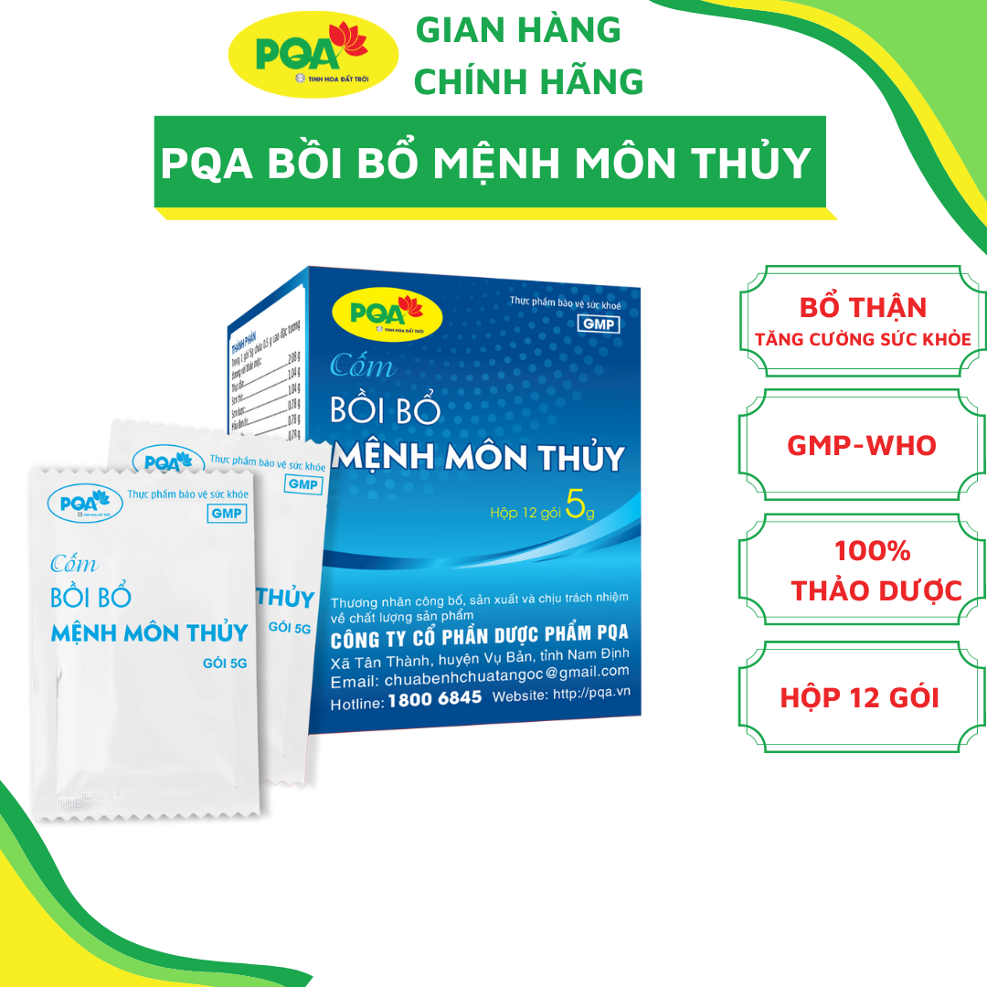 Cốm Mệnh Môn Thủy PQA Giúp Bồi Bổ Thận Âm, Nhuận Sắc Và Tăng Cường Sức Khỏe Hộp 12 Gói