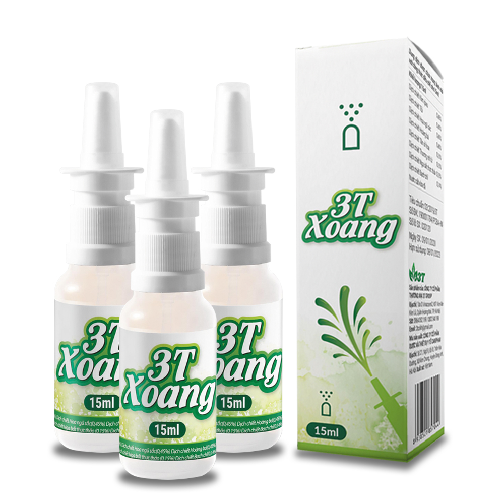 Combo 3 Xịt Mũi 3T Xoang hỗ trợ điều trị Viêm Xoang, Viêm Mũi Dị Ứng, Tắc Nghẹt Mũi, Sổ Mũi, Đau Nhức Đầu Do Xoang