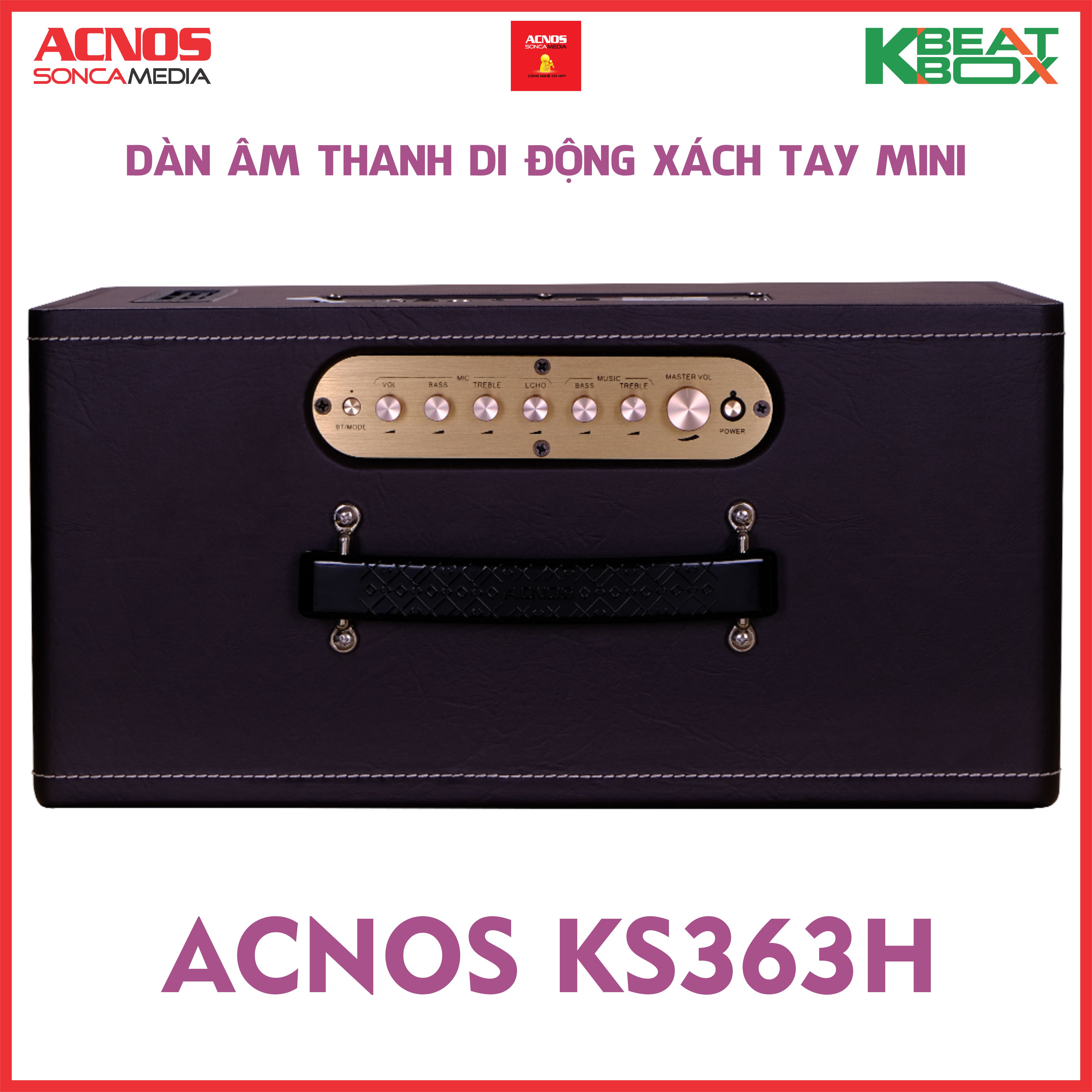 Dàn âm thanh di động xách tay mini ACNOS KS363H [HÀNG CHÍNH HÃNG