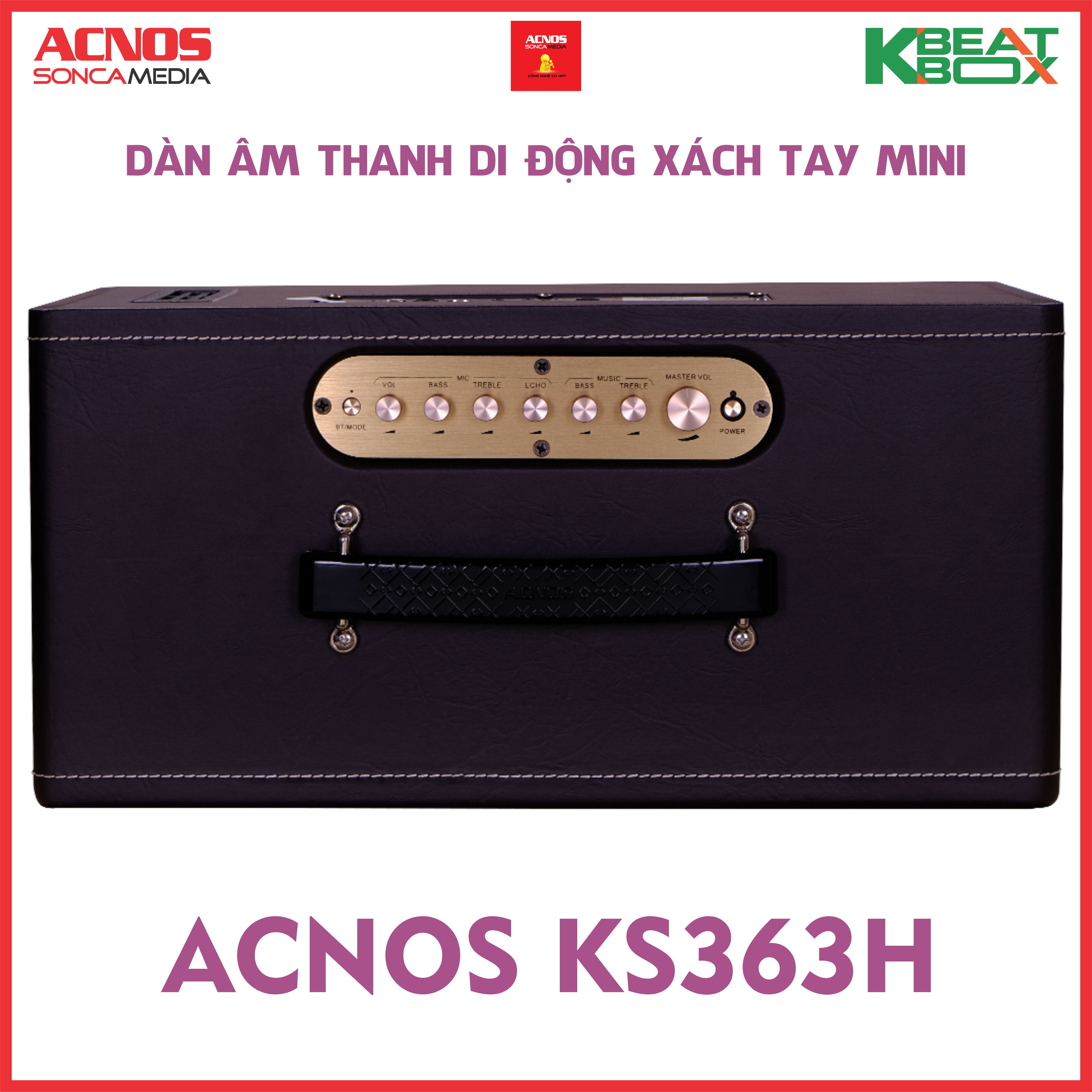 Dàn âm thanh di động xách tay mini ACNOS KS363H [HÀNG CHÍNH HÃNG