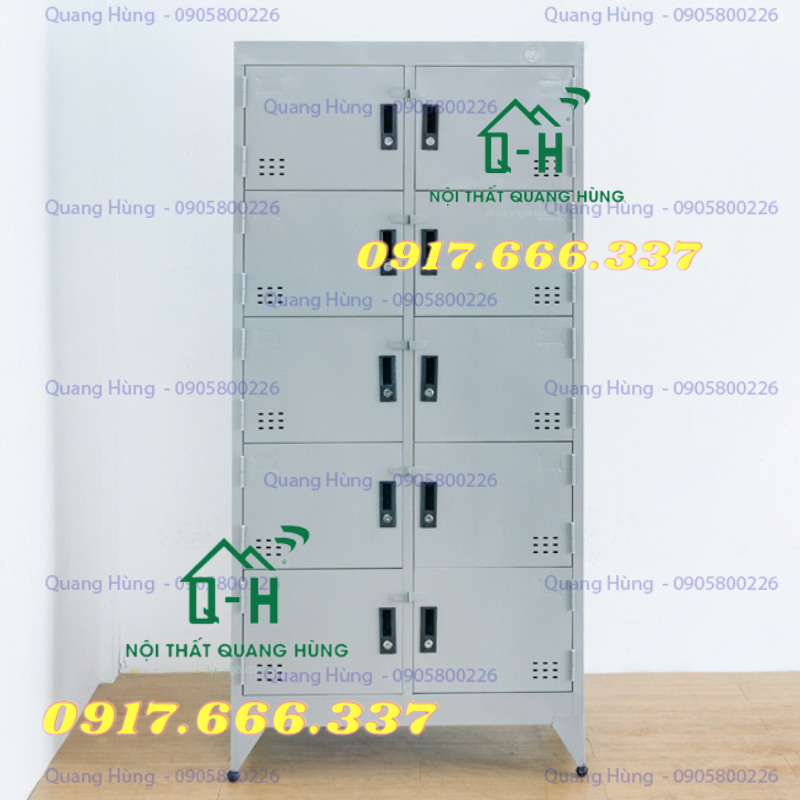 Tủ hồ sơ - tủ locker 10 cánh sơn tĩnh điện cao cấp dành cho văn phòng