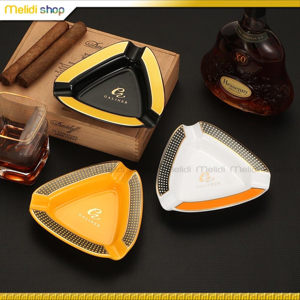 GALINER M03 - Gạt Tàn Cigar 3 Điếu Lớn, Chất Liệu Sứ Cao Cấp, Phong Cách Châu Âu Sang Trọng
