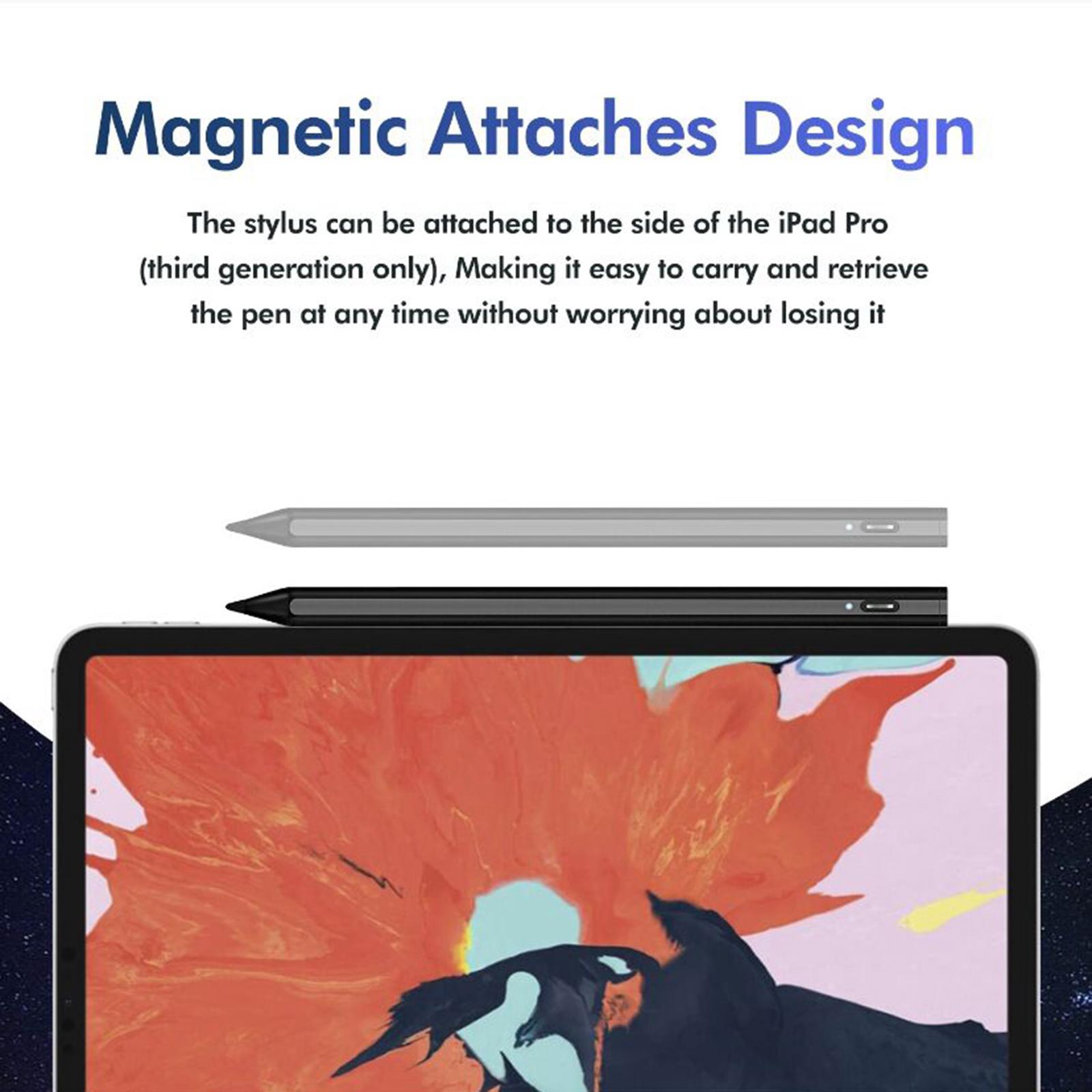 Stylus Pen for Touch Screen, Smooth Precision Capacitive Pen Fine Point Built-in Magnet Automatically Attached, for iPad 2018-2019 Above Version