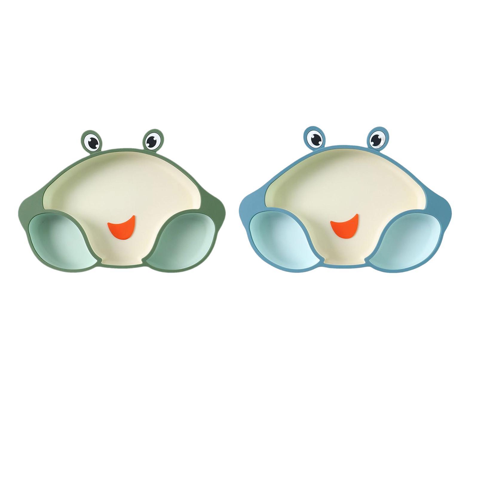 2pcs Silicone Suction Divided Plate Placemat Training Feeding Tablewares