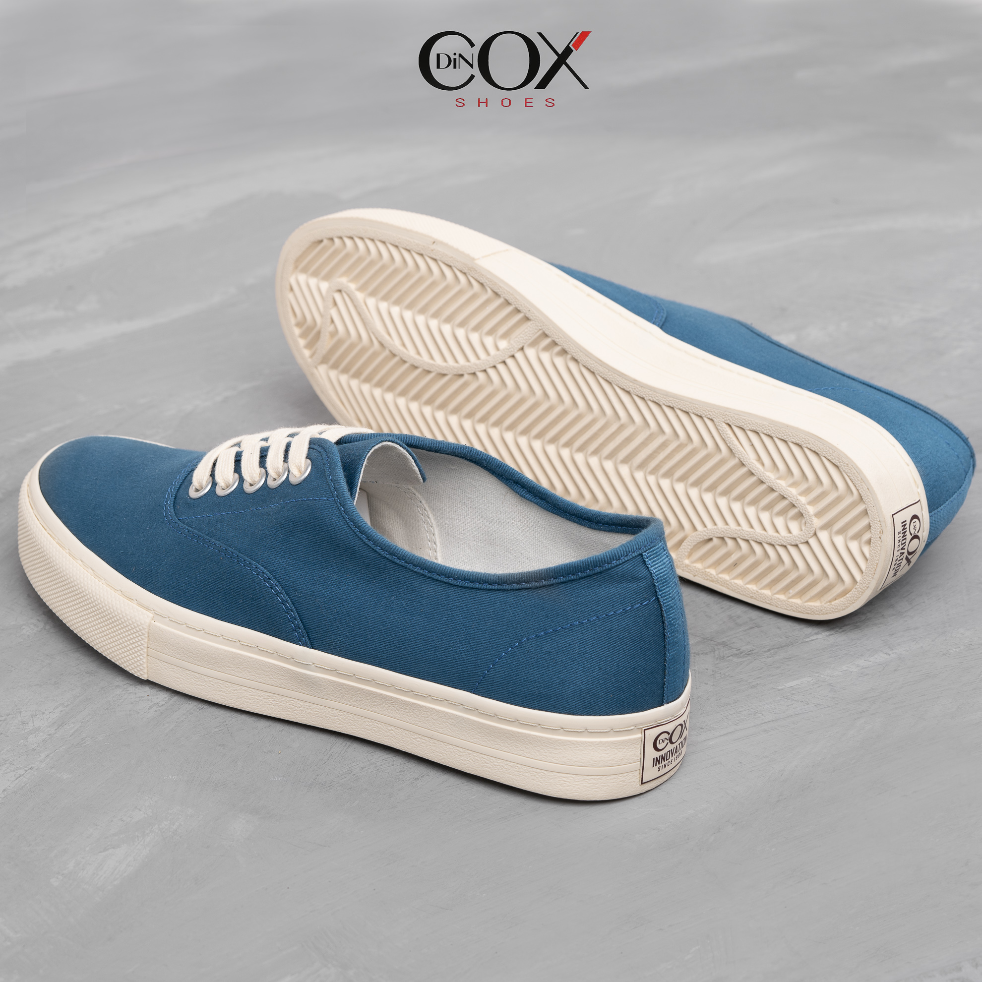 Giày Sneaker Nam Vải Canvas DINCOX E06 Blue Đơn Giản Tinh Tế Sang Trọng