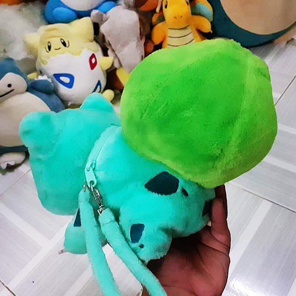 Gấu Bông Pokemon Bulbasaur - Ếch Kỳ Diệu Có Dây Kéo (30 Cm) Gb156 (Tặng 1 Đèn Led 8 Bóng Siêu Sáng Cắm Cổng Usb)