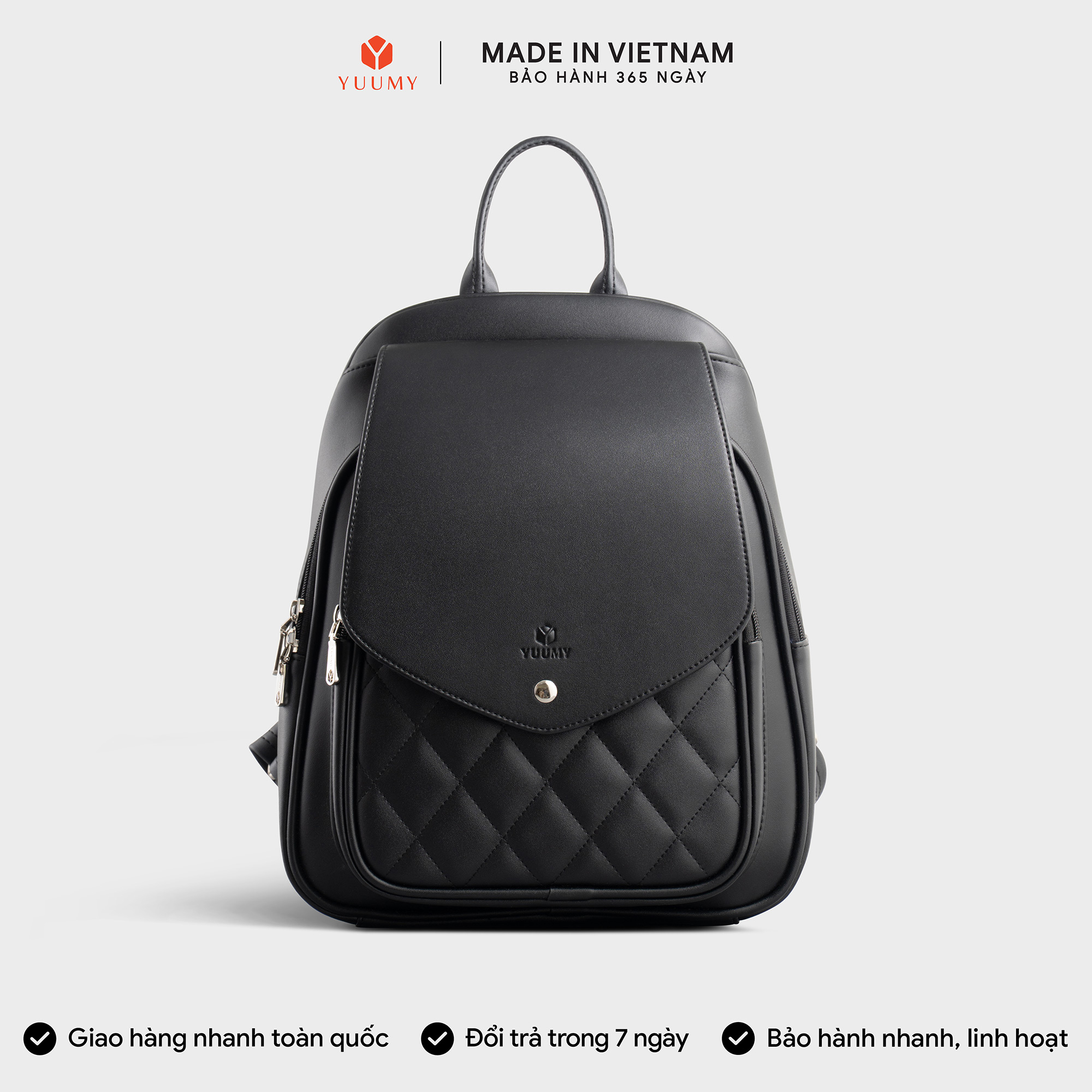 Balo Yuumy ( Thời trang nữ đựng phối nắp gập - Balo da Seasand YBA108 )