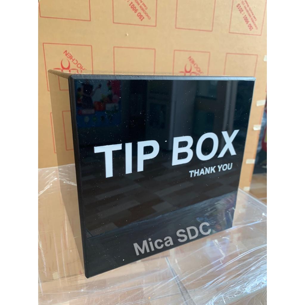 Hộp đựng tip - thùng mica đựng t.iền tip - tip box có ổ khóa