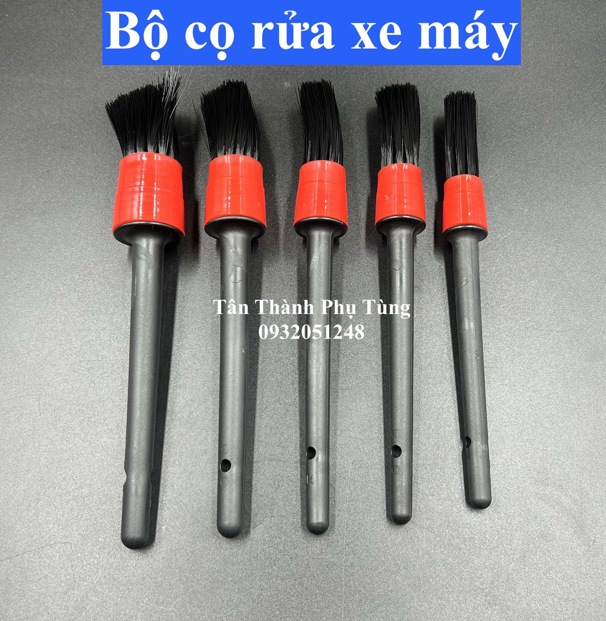Bộ cọ, chổi rửa dành cho xe máy 5 cây