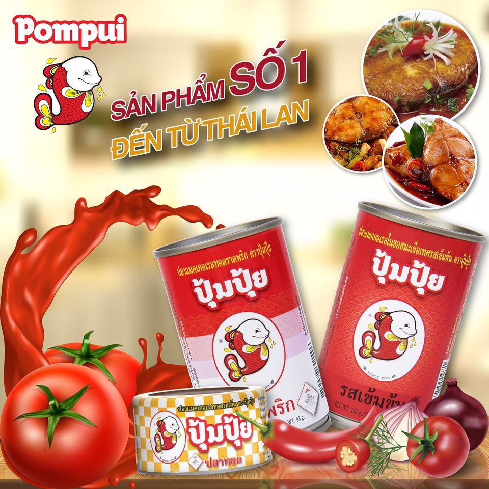 COMBO 10 Hộp Cá Chiên Sốt Tương Ớt Pompui 155g (Thái Lan)