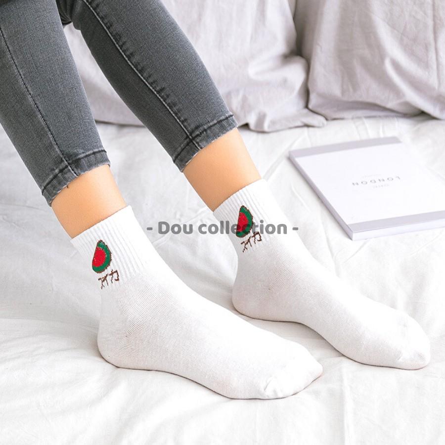 Vớ Tất Nam Nữ Cổ Cao Cotton Họa Tiết Trái Cây Phong Cách Nhật Bản Dễ Thương - Mã TV009