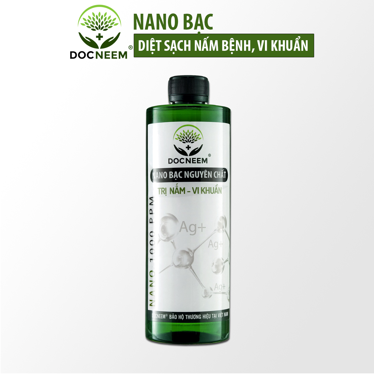 Nano Bạc DOCNEEM nguyên chất Diệt sạch nấm bệnh, vi khuẩn hoa hồng, phong lan chai 500ml