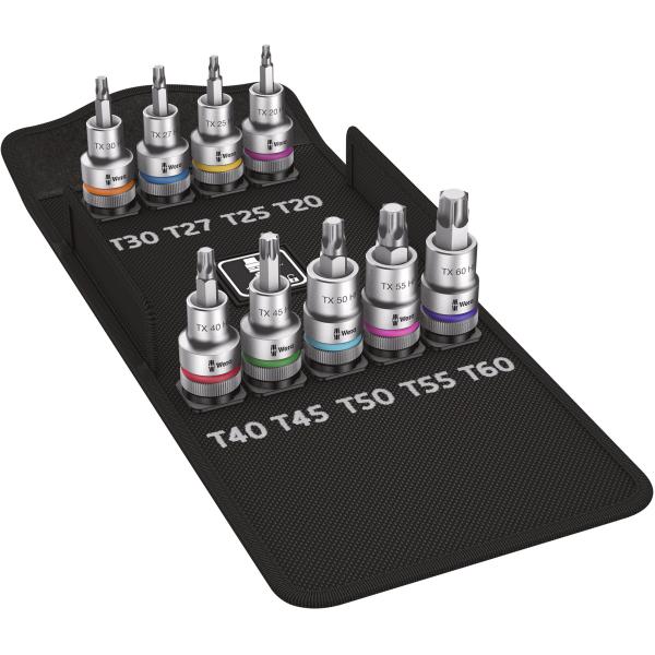 Bộ Socket Wera 8767 C Torx Hf 1 Zyklop 1/2inch Gồm 9 Cái - Hàng Chính Hãng 100% từ Đức