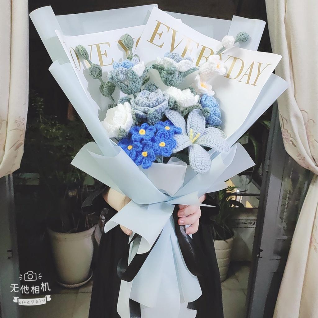 Bó hoa len size lớn thủ công handmade Quà tặng dịp sinh nhật, kỷ niệm, valentine...