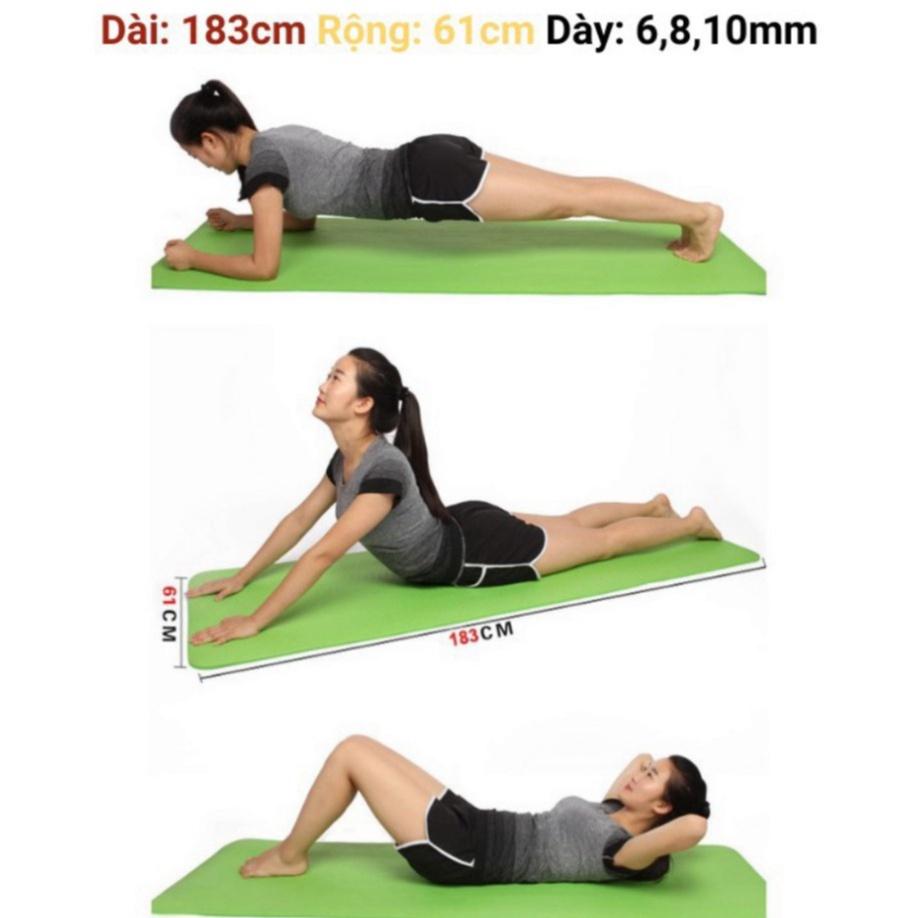 Thảm tập YOGA, GYM 6mm. Chống trượt tập thể dục tpe 2 lớp không mùi