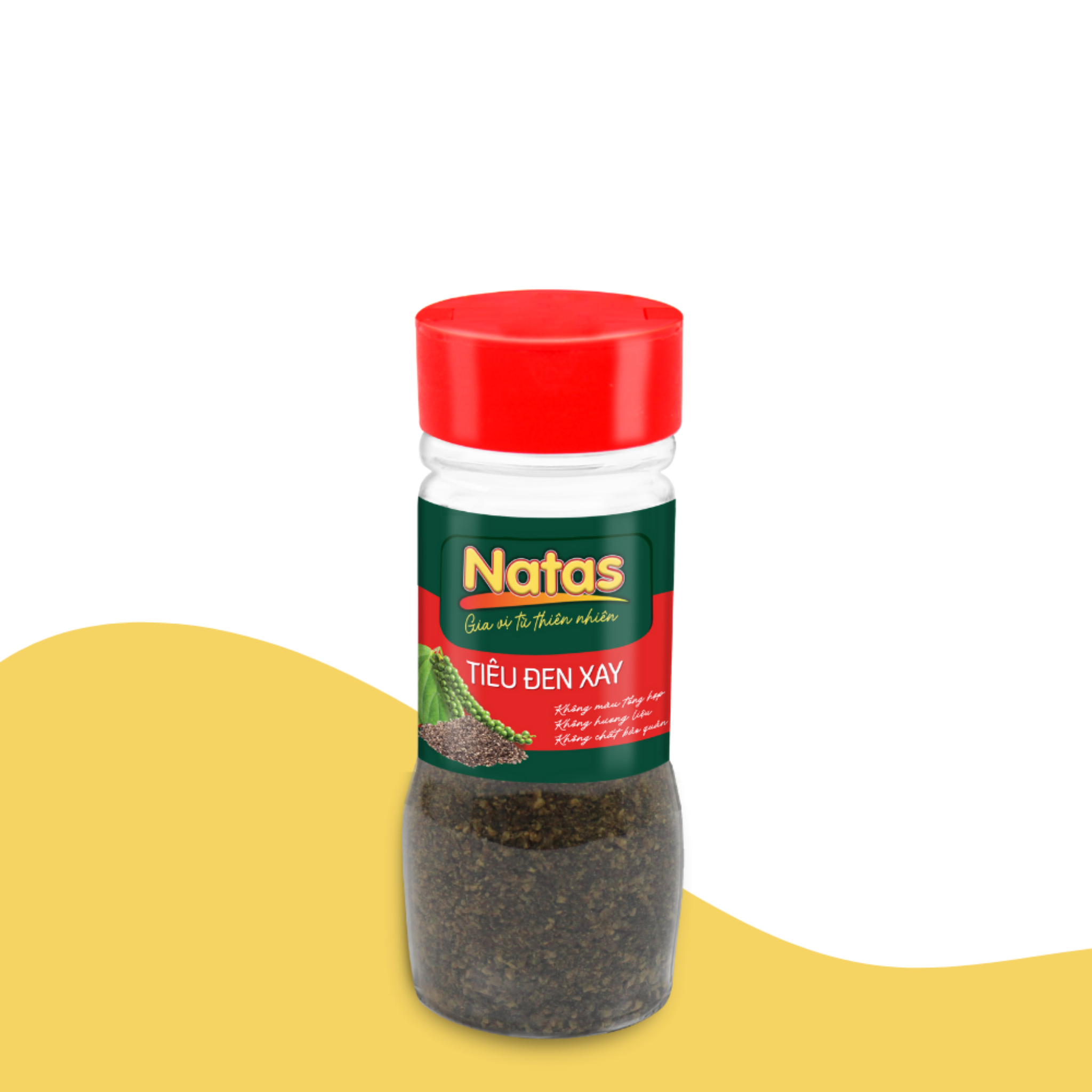 Bột tiêu thiên nhiên mịn - Bột tiêu đen xay nấu ăn chế biến thực phẩm Natas Hũ 55g