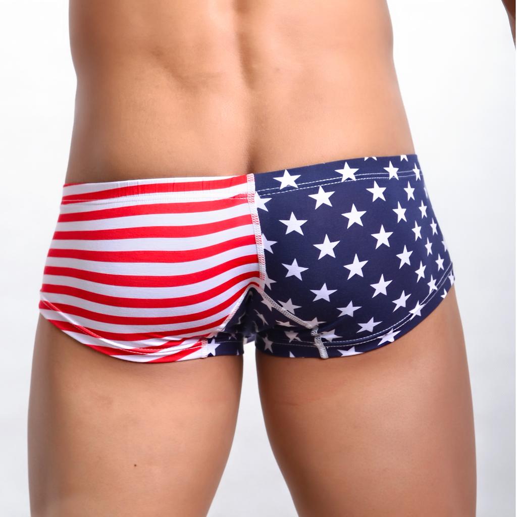 Sexy Men's American Flag Underwear Boxer Briefs Shorts Underpants Sleepwear