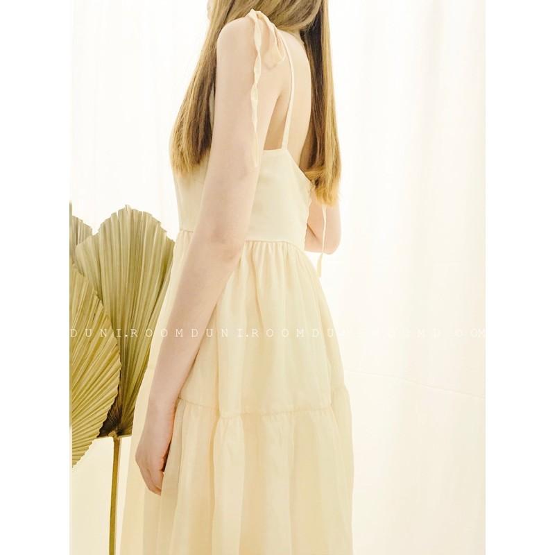 Doll dress - Đầm babydoll nude cột nơ vai