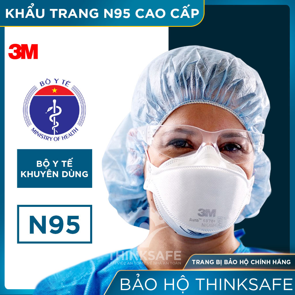 Khẩu trang N95 3M 1870+ Khẩu trang y tế dùng trong phẫu thuật đạt chuẩn N95 và P2 chống bụi chống độc phòng dịch chính hãng