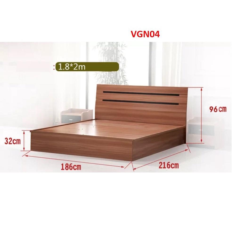 Giường ngủ gỗ MDF - kiểu dáng đơn giản hiện đại VGN04 - Nội thất lắp ráp Viendong Adv