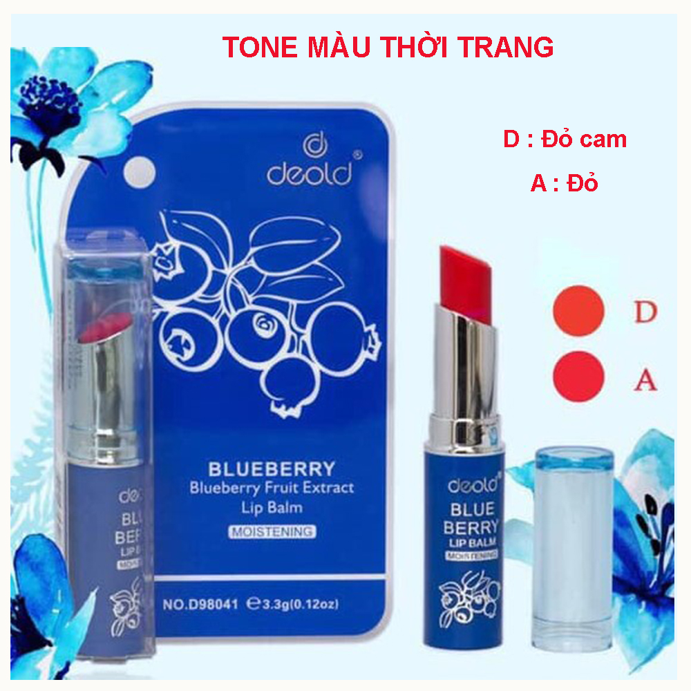 Son Dưỡng Ngừa Thâm Môi Deold Blueberry Lip Balm màu Đỏ Tươi 3.3g