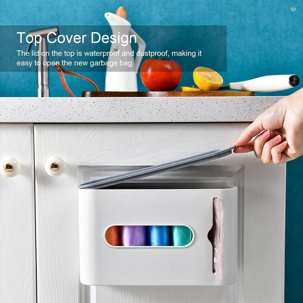 Hộp đựng túi rác bằng nhựa gắn tường tự dính tiện dụng nancy3478