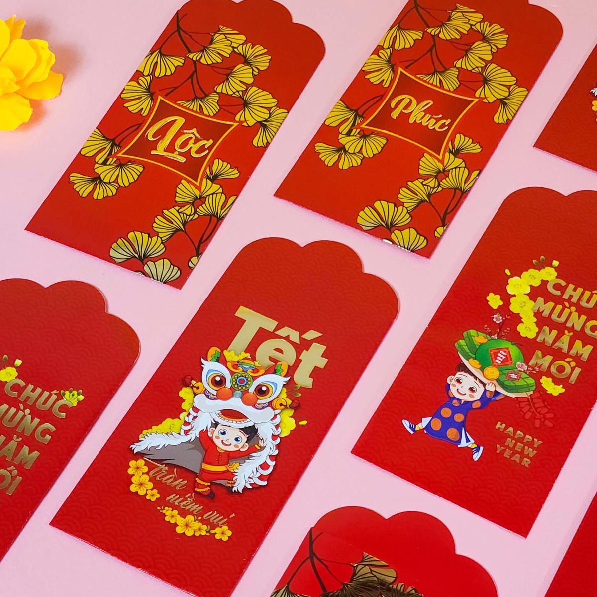 Bộ 5 Bao Lì Xì Tết - FAHASA 03 - Chúc Mừng Năm Mới