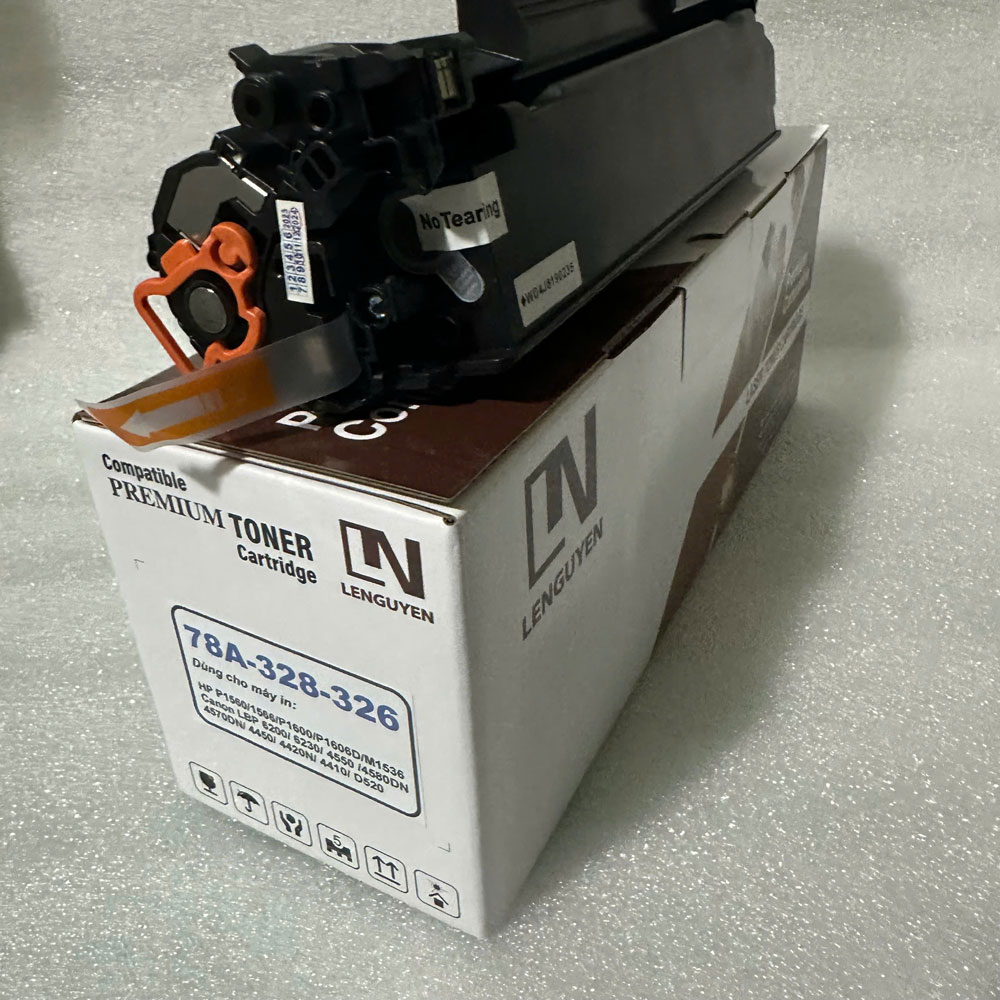 Hộp mực 78A 326 328 LN Lenguyen [Bảo hành 12T] dùng cho máy in Canon LBP 6230DN, 6230DW, 6200, HP P1566 P1606, 1536dnf có lỗ đổ mực tiện lợi. Hàng chính hãng