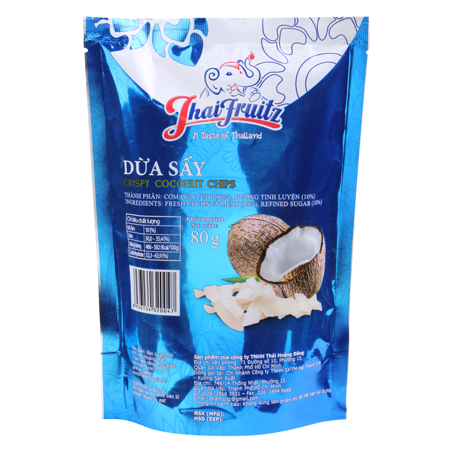 Dừa sấy giòn Thaifruitz - gói 80g