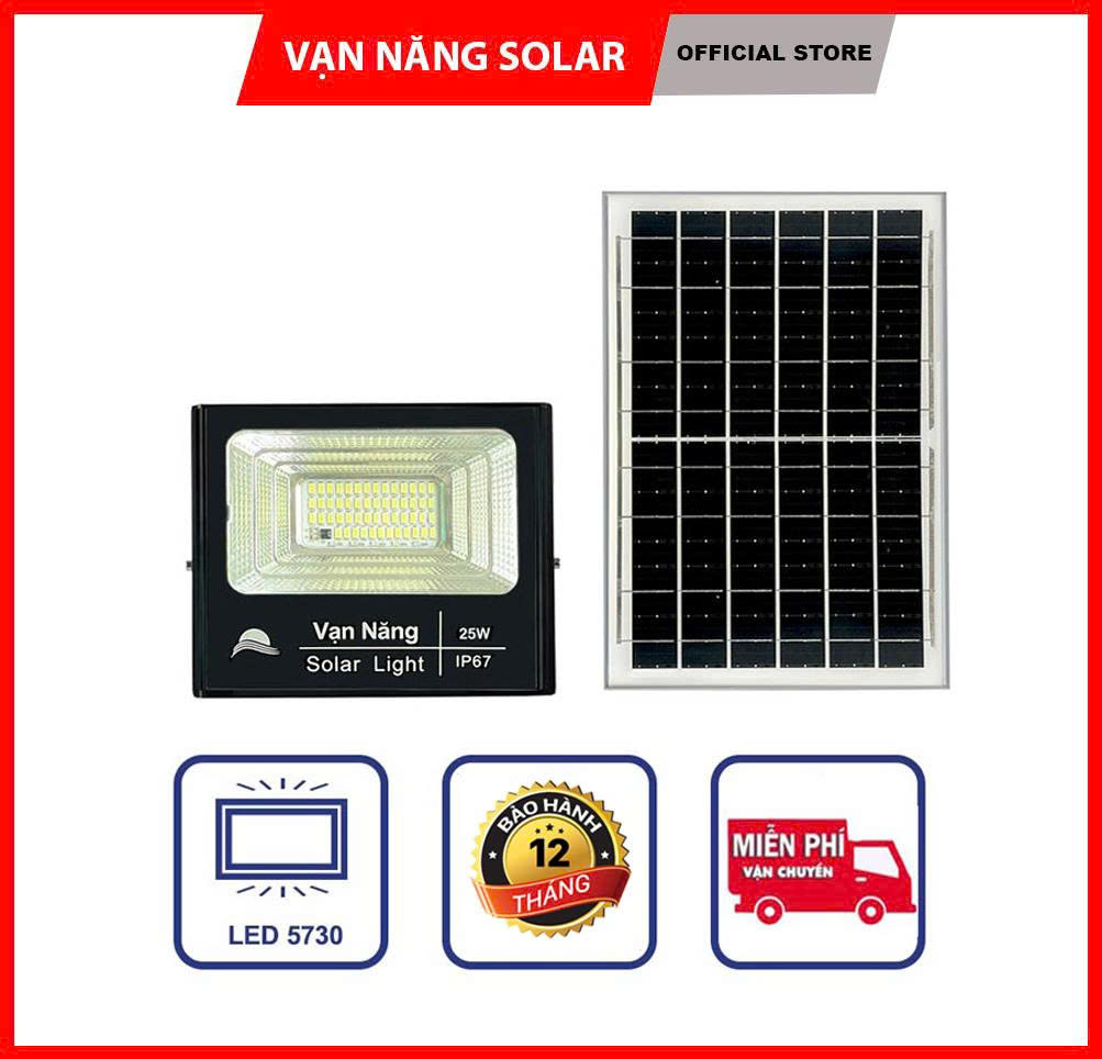 Đèn pha năng lượng mặt trời vạn năng solar 25w