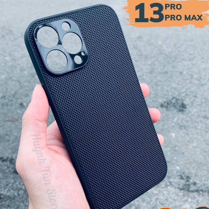 Ốp lưng ip 13 pro max ip 13 pro 13 vân VẢI NYLON nhiều màu chống bám vân tay bảo vệ camera phụ kiện huỳnh tân store