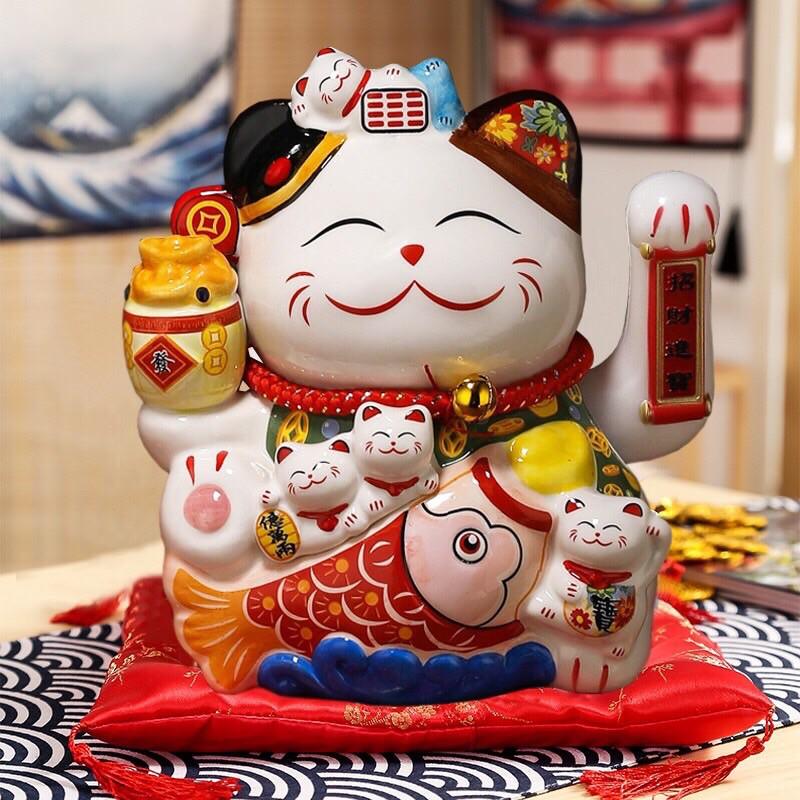 Mèo thần tài, mèo may mắn maneki neko size 25cm