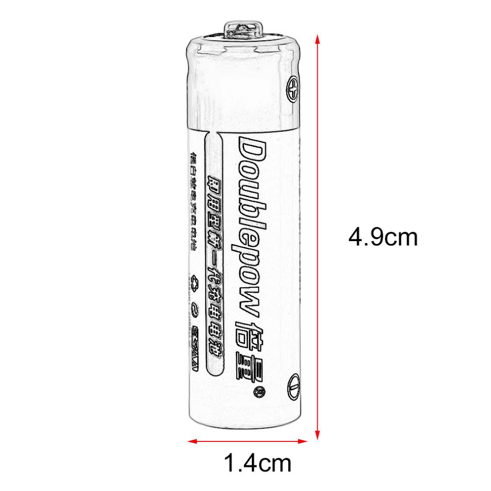 Bộ 02 Viên Pin Tiểu Sạc AA Cao Cấp 1200mAh Doublepow - Hàng nhập khẩu