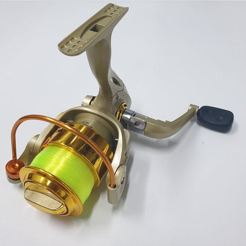 Bộ cần câu máy Percast màu trắng, máy câu cá 4000 tặng kèm bộ phụ kiện đầy đủ đi câu