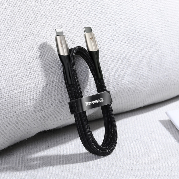 Dây cáp sạc nhanh 18W USB Type-C to Lightning dài 2m  hiệu Baseus HK11-Harizontal cho iPhone / iPad (trang bị đèn LED, sạc nhanh chuẩn PD 18W, Công nghệ chống đứt SR) - Hàng nhập khẩu