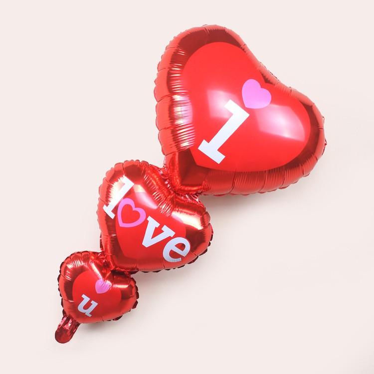 Bong Bóng Trái Tim I Love You Trang Trí Phòng Cưới