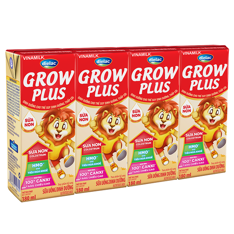 Lốc 4 Hộp Sữa Uống Dinh Dưỡng Dielac Grow Plus Sữa Non 180ml – 8934673100625