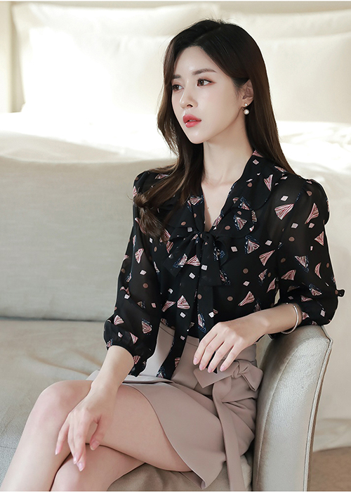 Áo Sơ Mi Nữ In Họa Tiết Thời Trang