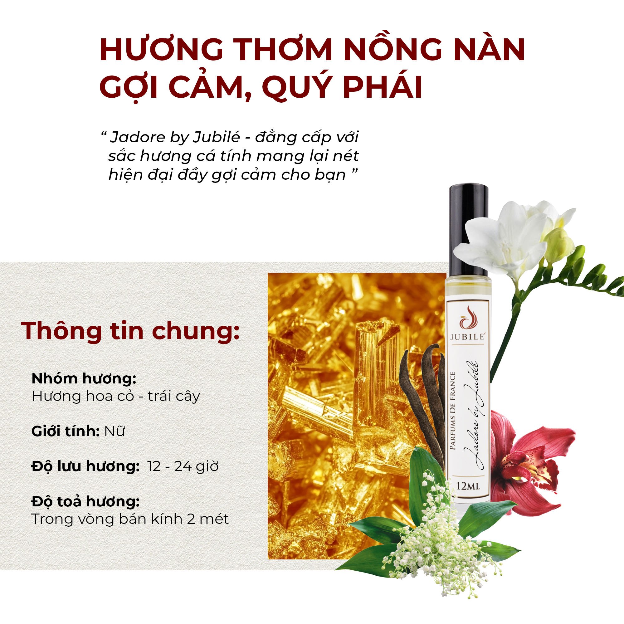 Tinh dầu nước hoa Pháp Jadore by Jubilé