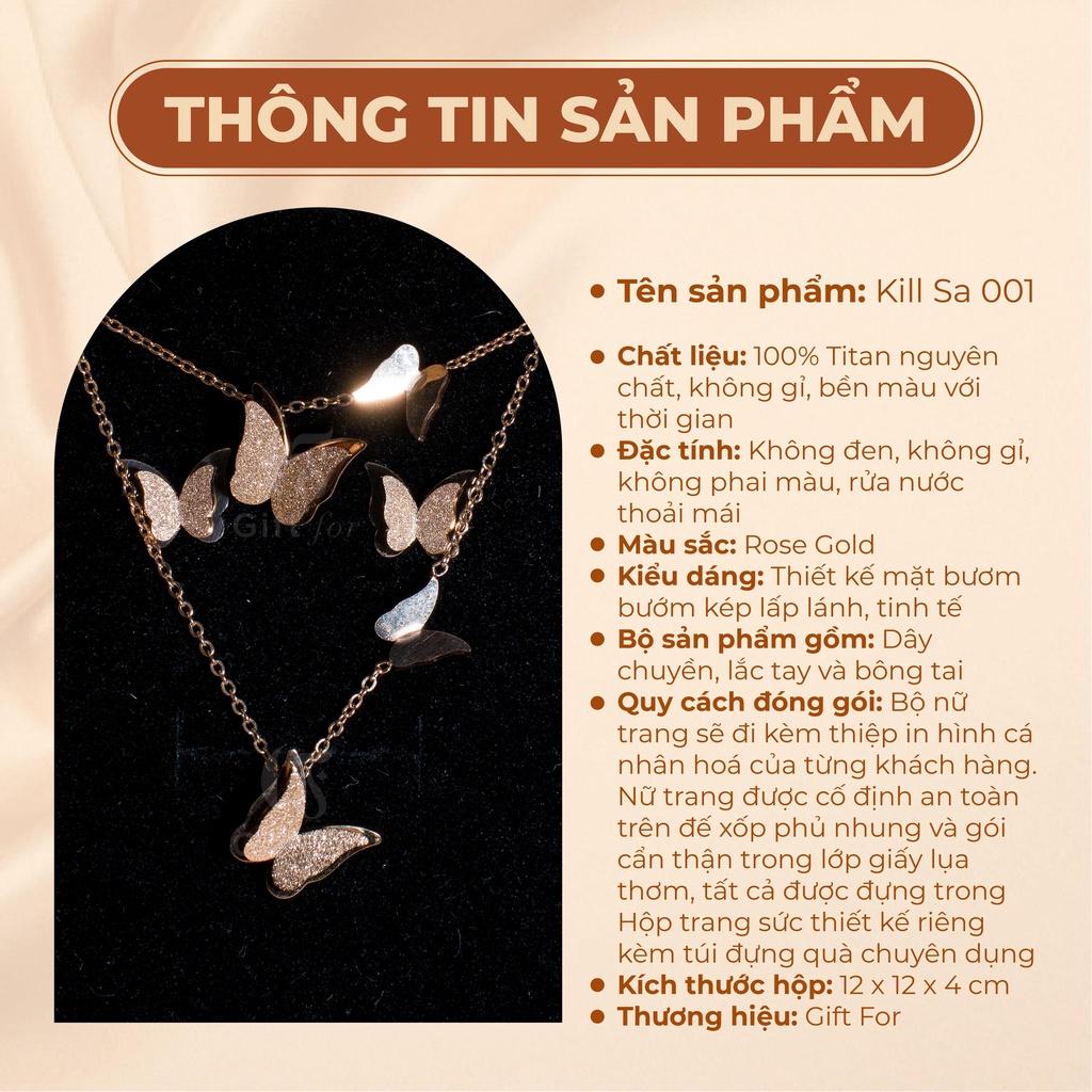 Bộ Trang Sức Nữ Titan không gỉ , dây chuyền, vòng tay, nhẫn bông tai , Quà Tặng Trao Gửi Tâm Ý - Anta Jewelry