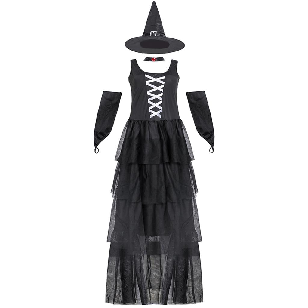 Adult Ladies Womens Witch Fancy Dress Costume Halloween Party Cosplay M