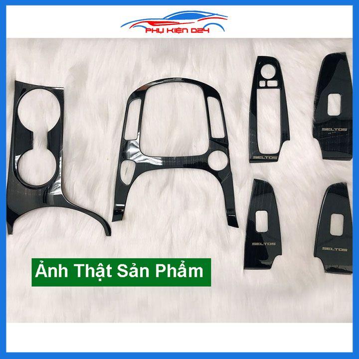 Ốp nội thất Seltos 2020-2021-2022 vân Titan bảo vệ chống trầy xước và làm đẹp xe