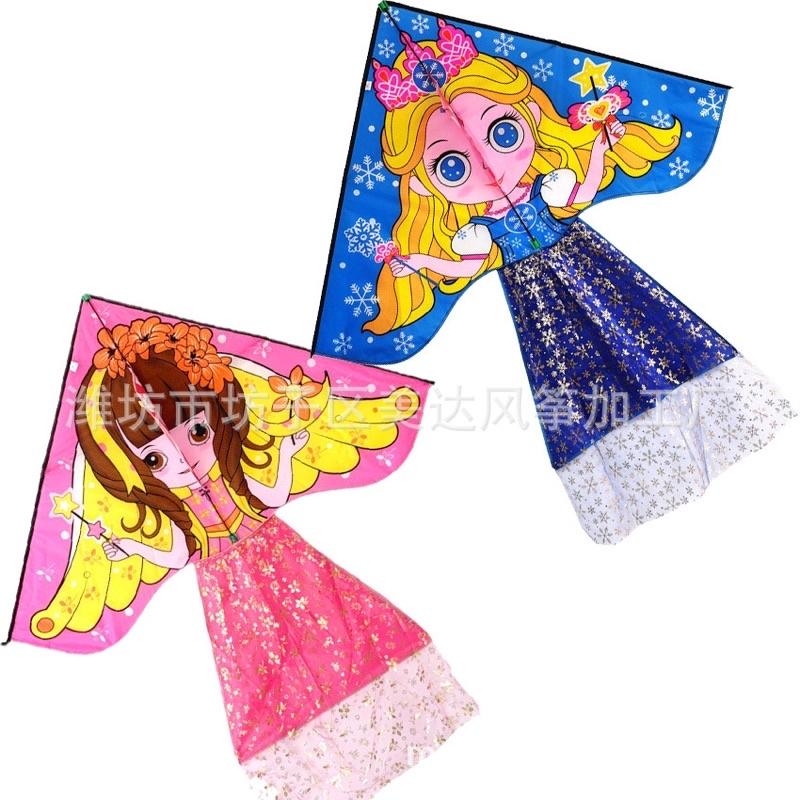 Diều búp bê barbie - Tặng tay cầm thả diều 150m dây + túi vải đựng (diều đẹp, diều thả, diều công chúa)