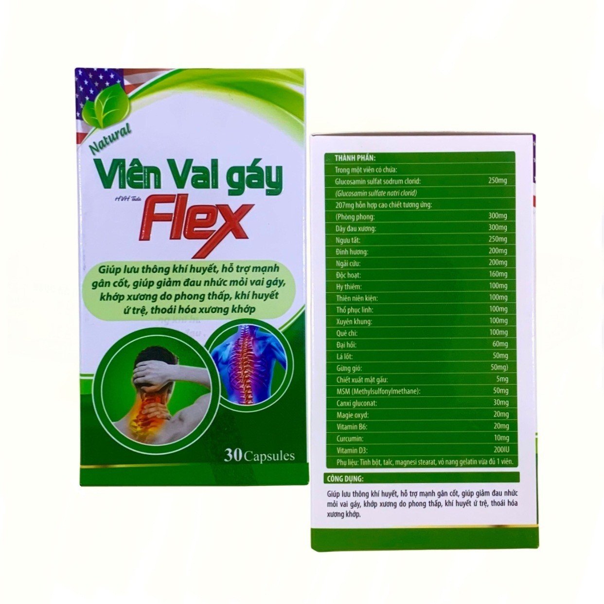 ￼Viên Vai Gáy Flex- 30 vien ,Người thoái hóa cột sống, đau nhức khớp xương, tê bì chân tay, đau mỏi vai gáy, thắt lưng