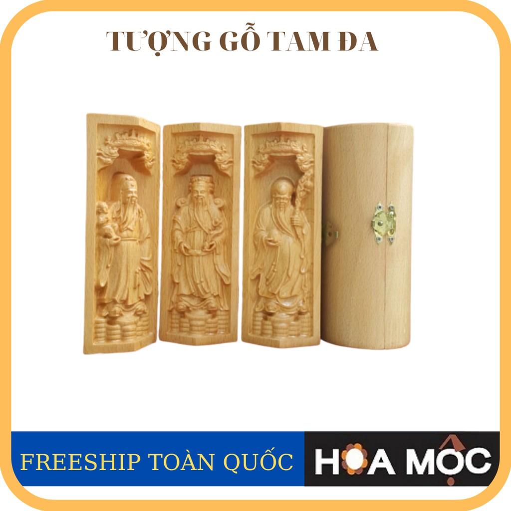 Tượng Tam Đa Phúc- Lộc - Thọ bằng gỗ cao 15cm, tượng làm quà tặng, trang trí