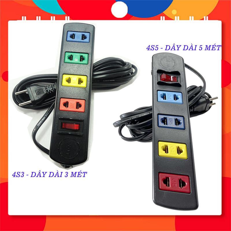 Ổ Cắm Kéo Dài LiOA 4S5 4 Ổ Cắm